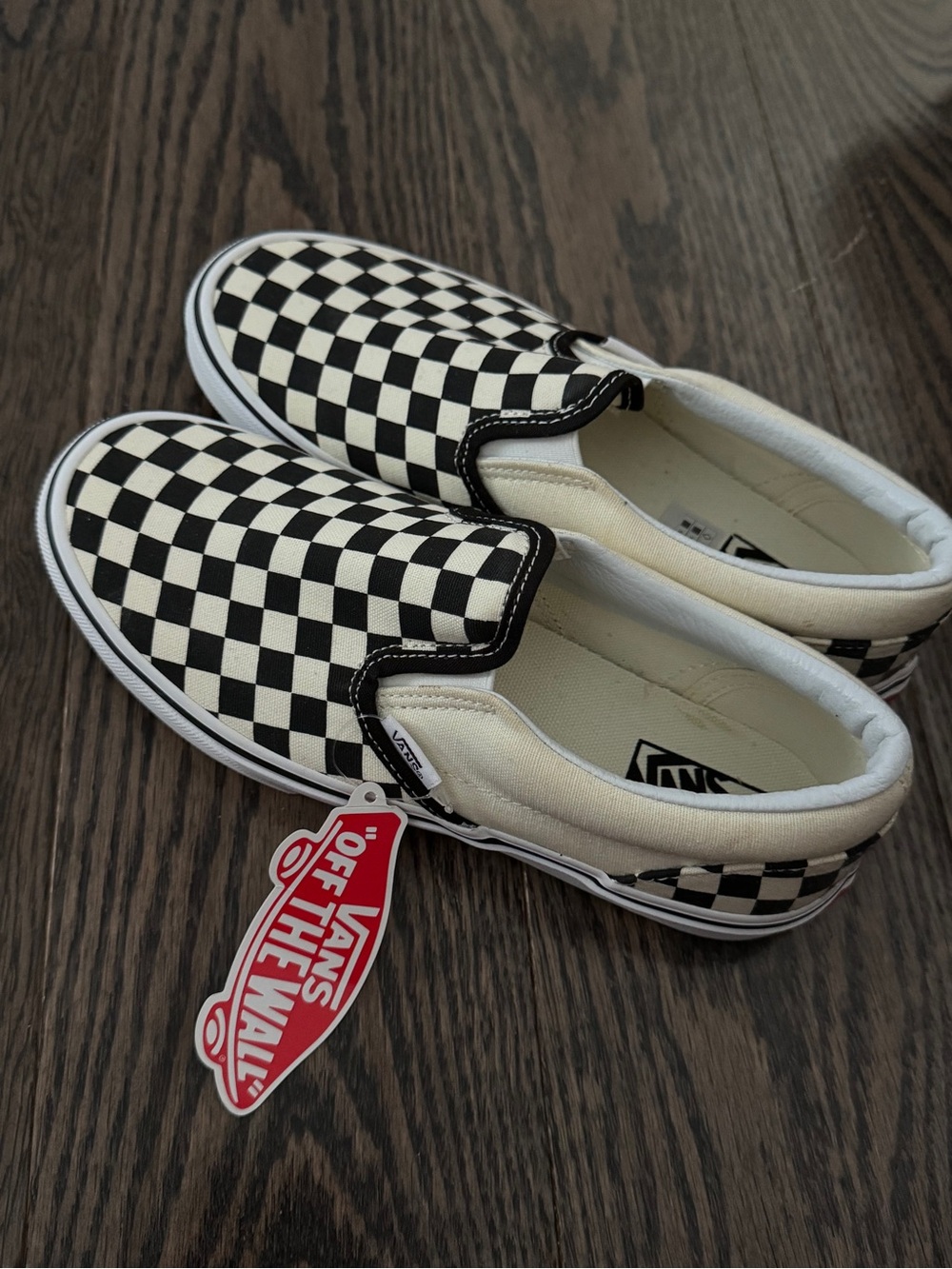 Vans black and white checkered slip-on BRAND NEW size youth 4/ women’s 5.5 #skat